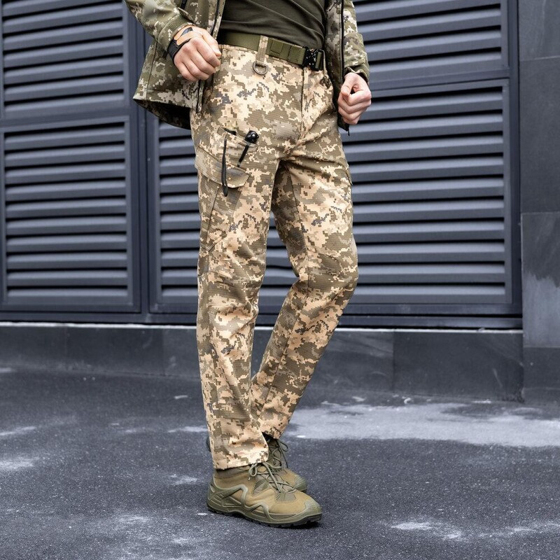 Тактичні штани-карго Pobedov Tactical Rip-Stop піксельні