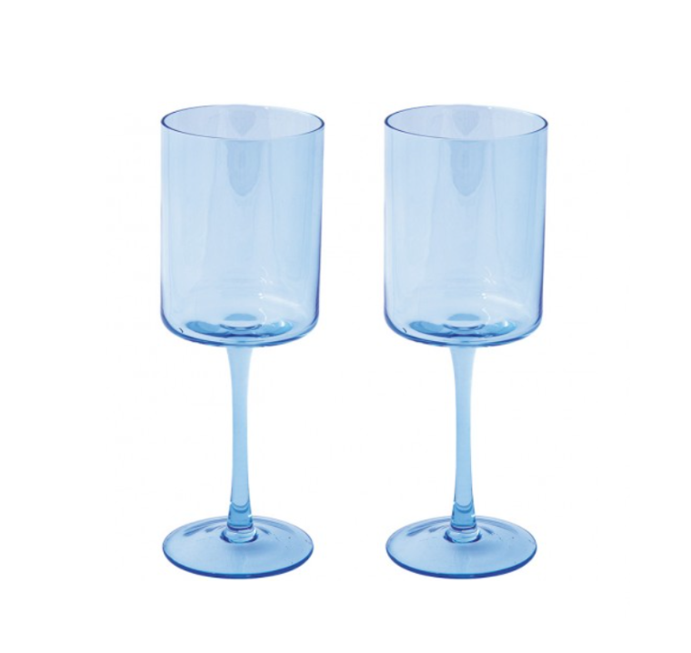 Набір із 2 келихів для вина Easy Life Rainbow 380 мл блакитний, фото 1