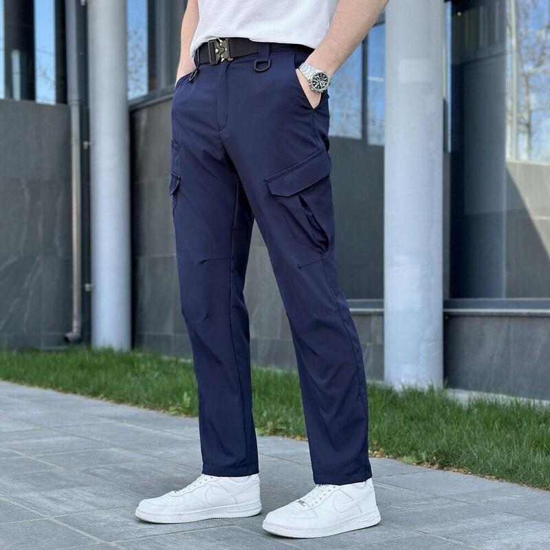 Темно-сині штани-карго Pobedov Tactical Soft із софту, фото 1