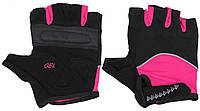 Женские велоперчатки, перчатки для спорта Crivit черные с розовым DS