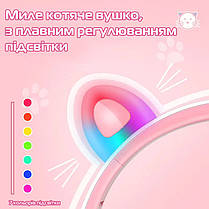 Безпровідні дитячі навушники з вушками Picun Lucky Cat С01 White-Pink, фото 5