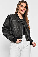 Куртка женская из экокожи темно-серого цвета 178934T Бесплатная доставка