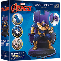 Пазли фігурні з дерева - (160 елм.) - "Месники - Танос на троні" / Trefl