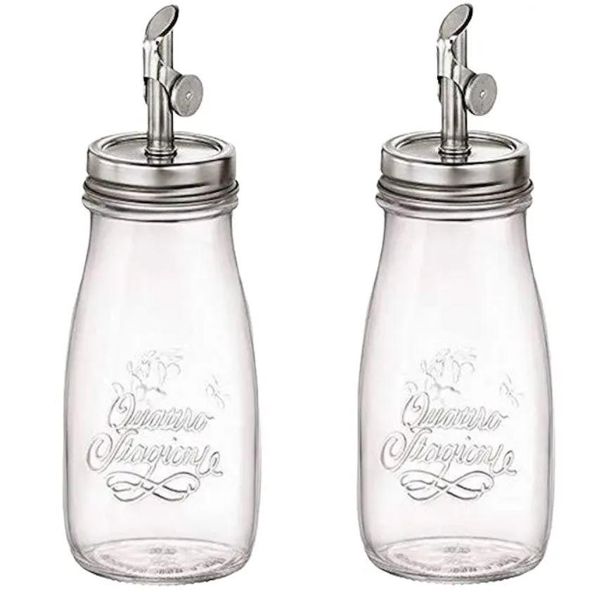 Набір із 2 скляних ємностей для олії та оцту Bormioli Rocco Quattro 400 мл