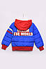 Куртка дитяча демісезон синя з червоним з написами р.110 150206P, фото 2