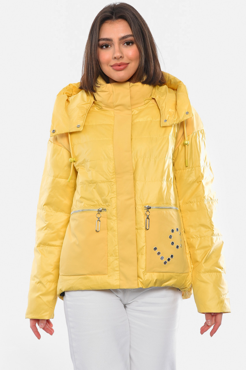 Куртка жіноча демісезонна жовтого кольору 178527P
