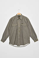 Сорочка чоловіча батальна коричневого кольору в смужку 175010T Безкоштовна доставка