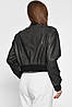 Куртка жіноча з екошкіри  темно-сірого кольору 178934P, фото 3
