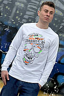 Світшот чоловічий  з написом білого кольору 178300T Безкоштовна доставка