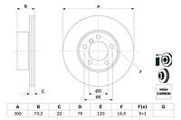 Тормозной диск передний вентилируемый, арт.: 0 986 479 A18, Пр-во: Bosch