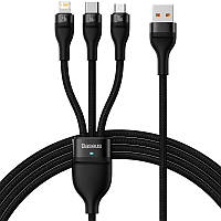 Дата кабель Baseus Flash Series 2 USB to MicroUSB-Lightning-Type-C 100W (1.2m) (CASS03000) BKA