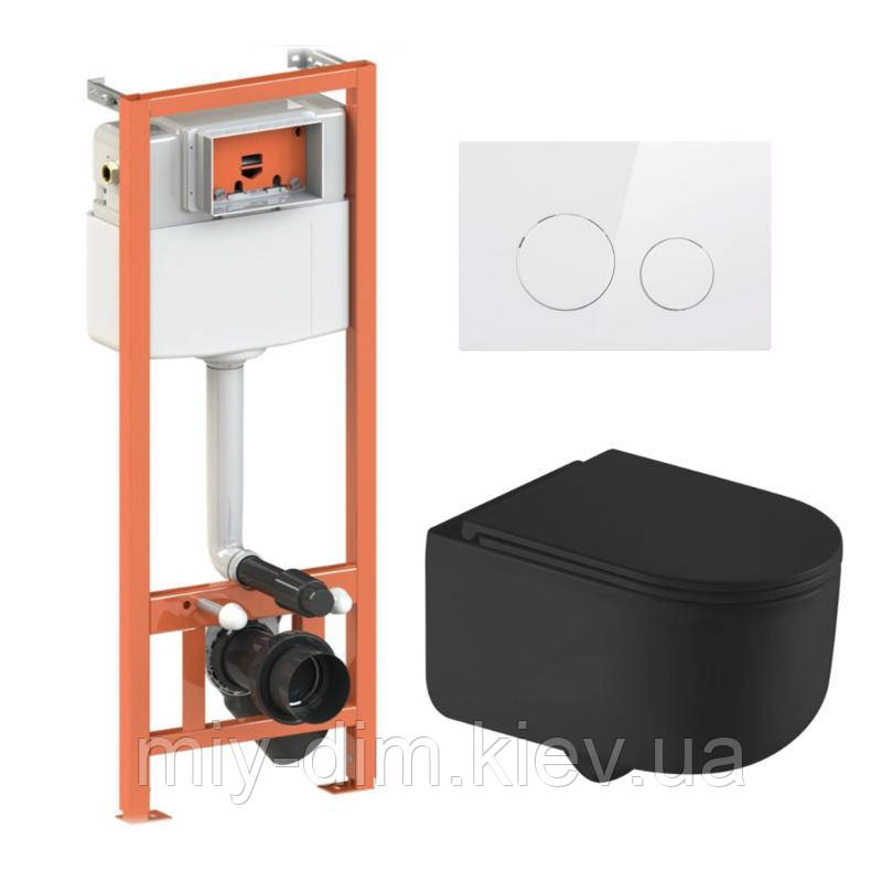 Готове рішення Qtap для ванної кімнати: підвісний унітаз Taurus Ultra Quiet 490x360x380 + комплект інсталяції Nest 4 в 1 (кругла