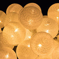 Гірлянда на батарейках Springos Cotton Balls 6 м 30 LED CL0049 Warm White, фото 5