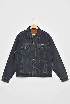 Піджак чоловічий батальний джинсовий темно-сірого кольору р.XL 174927M
