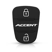 Резиновые кнопки-накладки на ключ Hyundai Accent (Хюндай Акцент) симметрия с лого SX, код: 5866363