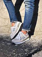 New Balance 574 Grey Beige Green кроссовки и кеды высокое качество