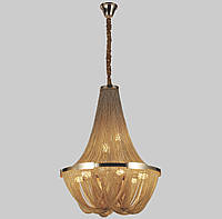 Дизайнерская люстра из стальних цепей на 8 ламп Lightled 908-D0084-8 Gold VK, код: 8120812