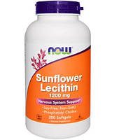 Лецитин NOW Foods Sunflower Lecithin 1200 mg 200 Softgels BB, код: 7518571