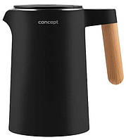 Чайник електричний чорний дисковий 1,5 л Concept RK3301 Електрочайник на кухню пластик