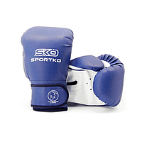 Боксерские перчатки SPORTKO ПД2-12-OZ (унций). синие
