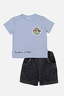 Костюм с джинсовыми шортами для мальчика цвет голубой ЦБ-00244345
