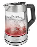 Чайник скляний прозорий з підсвічуванням 1,7 л 2200 Вт Profi Cook Скляні електричні чайники, фото 2