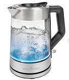 Чайник скляний прозорий з підсвічуванням 1,7 л 2200 Вт Profi Cook Скляні електричні чайники, фото 5