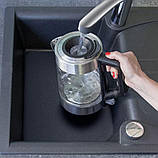 Чайник скляний прозорий з підсвічуванням 1,7 л 2200 Вт Profi Cook Скляні електричні чайники, фото 6