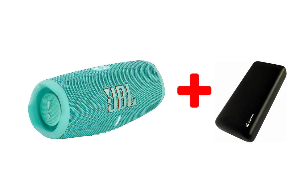 Bluetooth колонка та павербанк JBL Charge 5 (Teal) + Griffin 20000 mAh