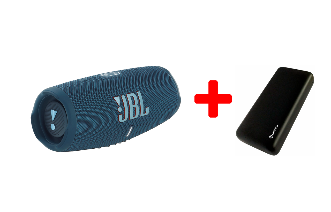 Bluetooth колонка та павербанк JBL Charge 5 (Blue) + Griffin 20000 mAh, фото 1