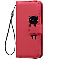 Чехол-книжка Color Book Animal Wallet Samsung Galaxy S8 Cat Красный GL, код: 7412631