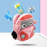 Шкільний рюкзак 3d, портфель, ранець 1 клас для хлопчиків, дівчаток у формі машинок із м'якої тканини Kakoo —, фото 6