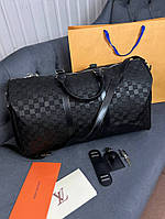 Дорожная черная сумка Louis Vuitton в стиле "Infini" c136 хорошее качество