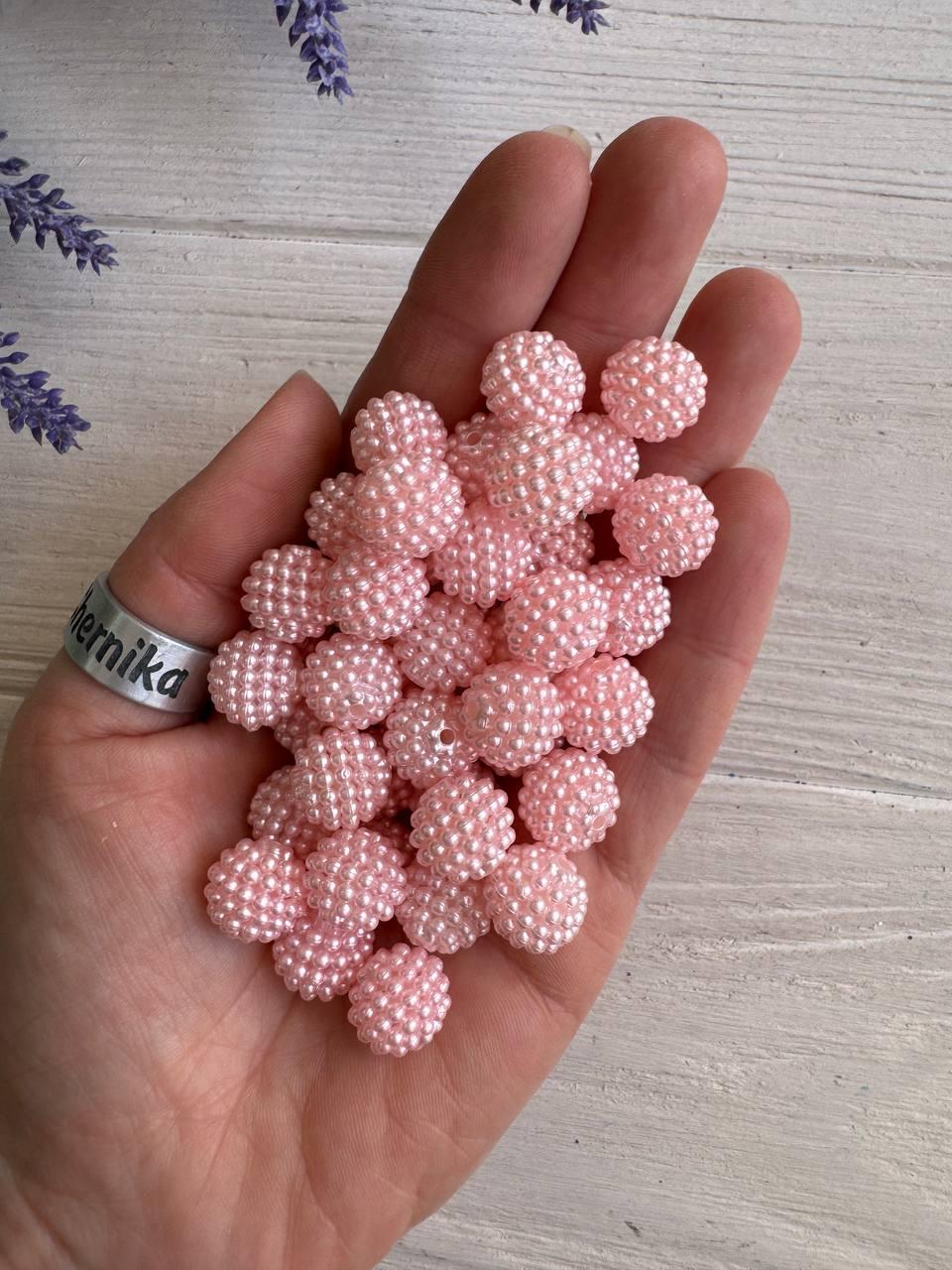 Намистини з пухирцями круглі " Ожина № 2 " 12 мм персиково - рожеві  500 грам