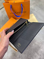 Бумажник черный Louis Vuitton Black Monogram k322 хорошее качество