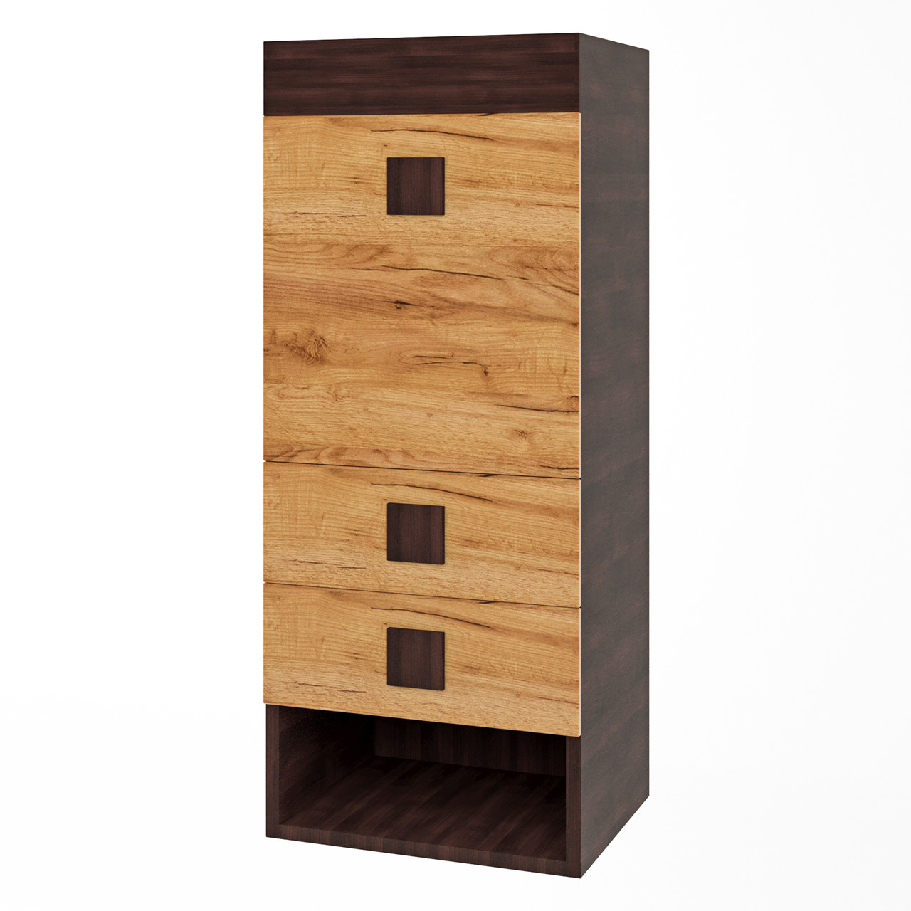 Шкаф-пенал надстройка Эверест Соната венге темный + дуб крафт золотой ...