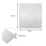 Самоклеюча 3D панель 700х800х8мм Камінь білий (196) SW-00000485, фото 3