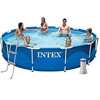 Каркасный бассейн с фильтром Intex 366x76 см, с лестницей. тентом и подстилкой, 6503 л (IP-172901)