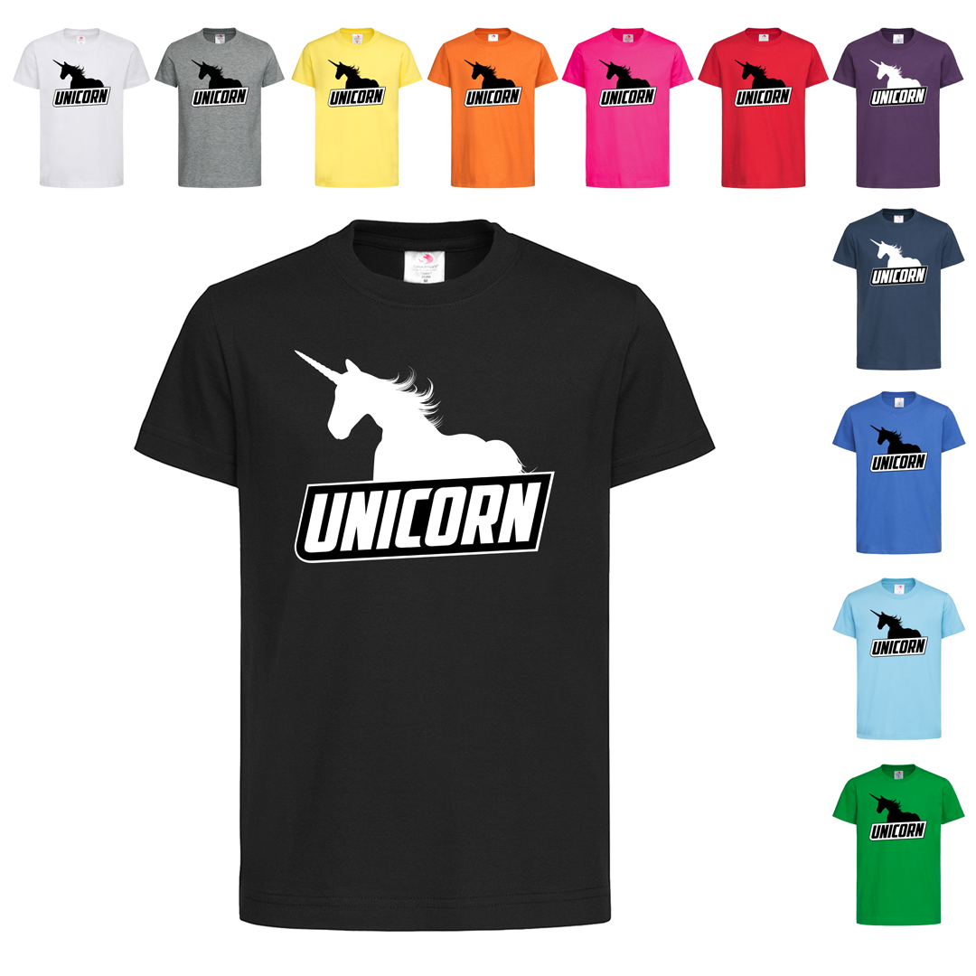 Чорна дитяча футболка З написом unicorn (29-1-3), фото 1