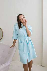 Жіночий халат кімоно вафельний 100% бавовна м’ятний розмір XL