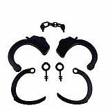 Наручники поліцейські для БДСМ чорного кольору Кайф, фото 2