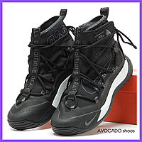 Кроссовки мужские Nike ACG Terra Antarktik Black White / Найк АСЖ терра Гор-Текс черные высокие