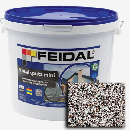 Декоративна акрилова мозаїчна штукатурка Feidal Mosaikputz mini А28 25кг, фото 1
