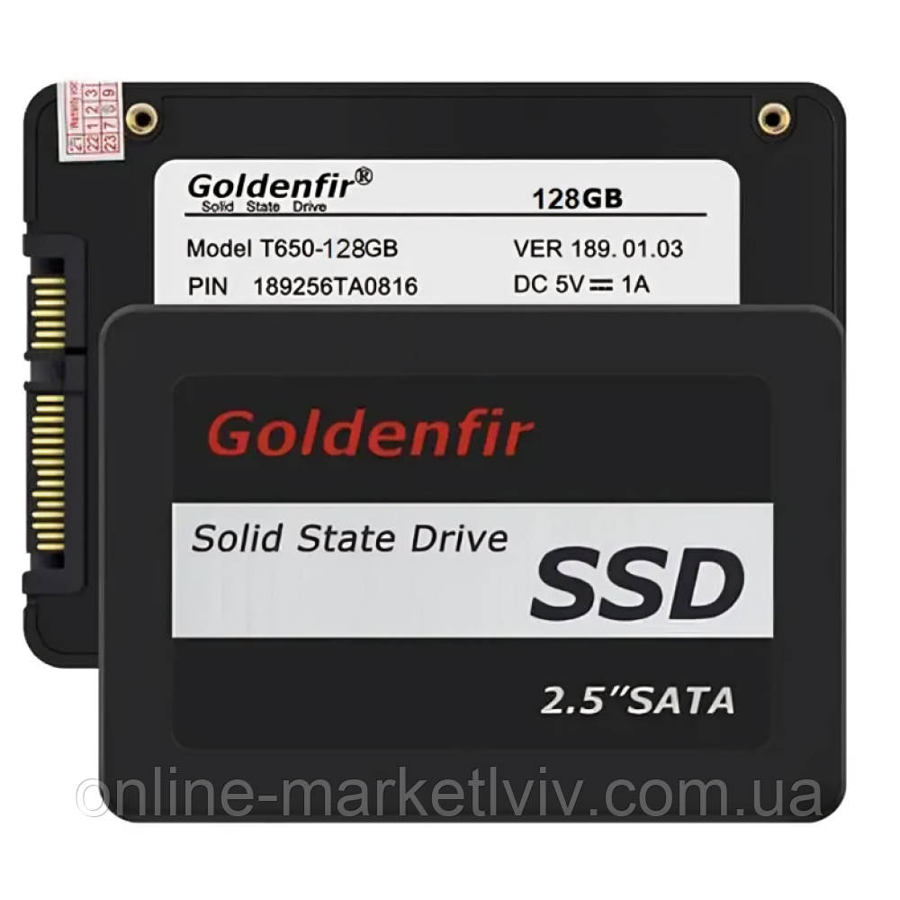 SSD накопичувач 128 GB, 2,5" SATA III, GOLDENFIR / Жорсткий диск / ССД диск / Внутрішній SSD диск