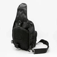 Черная мужская сумка тактическая нагрудная наплечная рюкзак NF-654 стн
