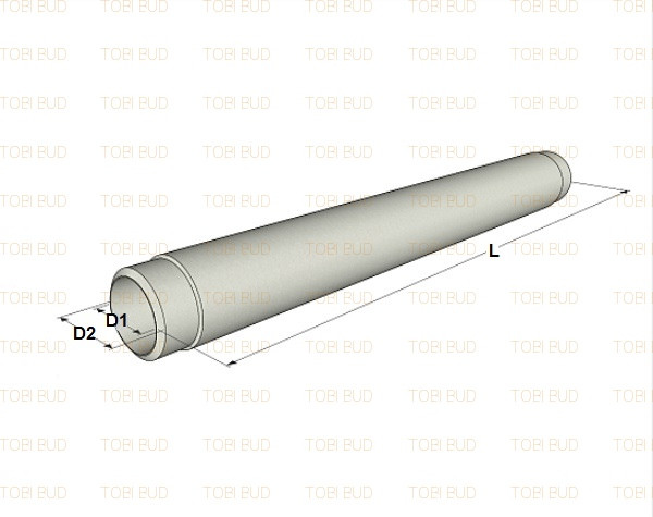 Азбестоцементна труба 400 - ВТ-6 d-400 (4 метри)