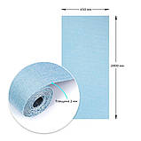Лляні теплі шпалери на самоклейці блакитний меланж 2800*650*2mm (D) SW-00001495, фото 3