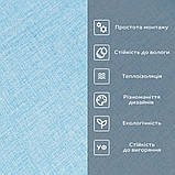 Лляні теплі шпалери на самоклейці блакитний меланж 2800*650*2mm (D) SW-00001495, фото 5