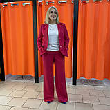 Піджак J. London жіночий класичний довгий рукав на гудзиках 46 малина, фото 4