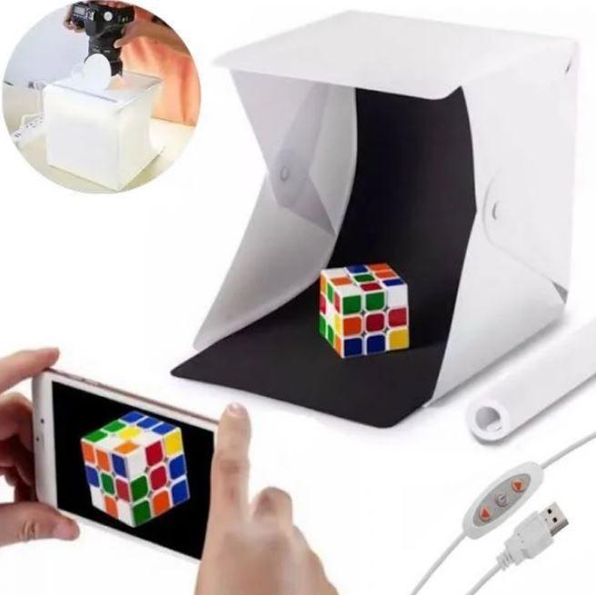 Лайткуб для предметної зйомки 40 x 40 см NJ-0065 Розкладний фотобокс із Led-підсвічуванням, фото 1